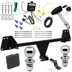 Trailer Tow Hitch For 19-24 Toyota Corolla 18-22 C-HR Deluxe Package Wiring 2" and 1-7/8" Ball and Lock