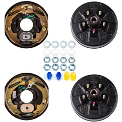 Lippert 3,500-lb Single-Axle Self-Adjusting Electric Brake & Fully Assembled Greased 10″ Drum-Hub Kit – 5-on-4.5″ Bolt Pattern | Dexter, Alko Compatible