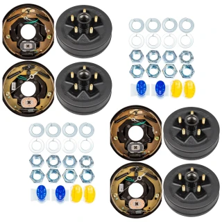 Lippert 3,500-lb tandem axle self-adjusting electric brake and 10″ drum-hub kit 5-on-4.5 fits Dexter Alko Rockwell trailers hub only