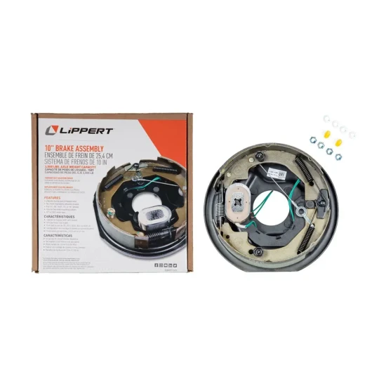 lippert 3.5k self-adjust 10x2.25 electric brake and 10-inch drum hub kit left-hand 5-on-4.5 dexter al-ko rockwell compatible