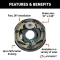 Lippert 3,500-lb tandem axle self-adjusting electric brake and 10″ drum-hub kit 5-on-4.5 fits Dexter Alko Rockwell trailers hub only