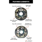 Lippert 6-Pack (3-Pair) 10 x 2.25 Forward Self-Adjusting Electric Trailer Brake Assemblies for 3,500 lb Axles