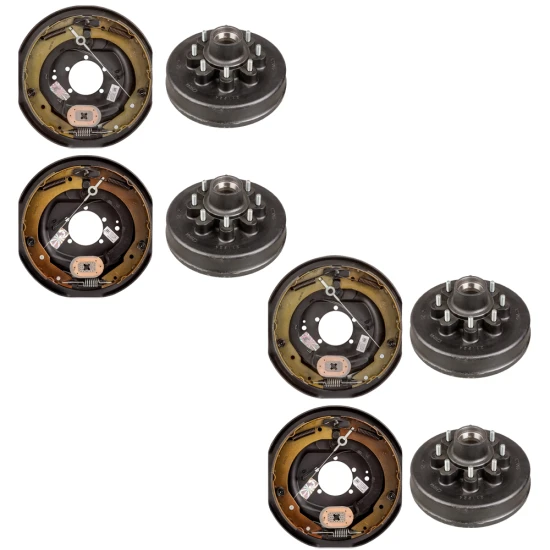 Lippert 7K tandem axle 12‑inch self‑adjusting electric brake and hub drum kit 8‑on‑6.5 bolt pattern Dexter Alko compatible complete four‑wheel set