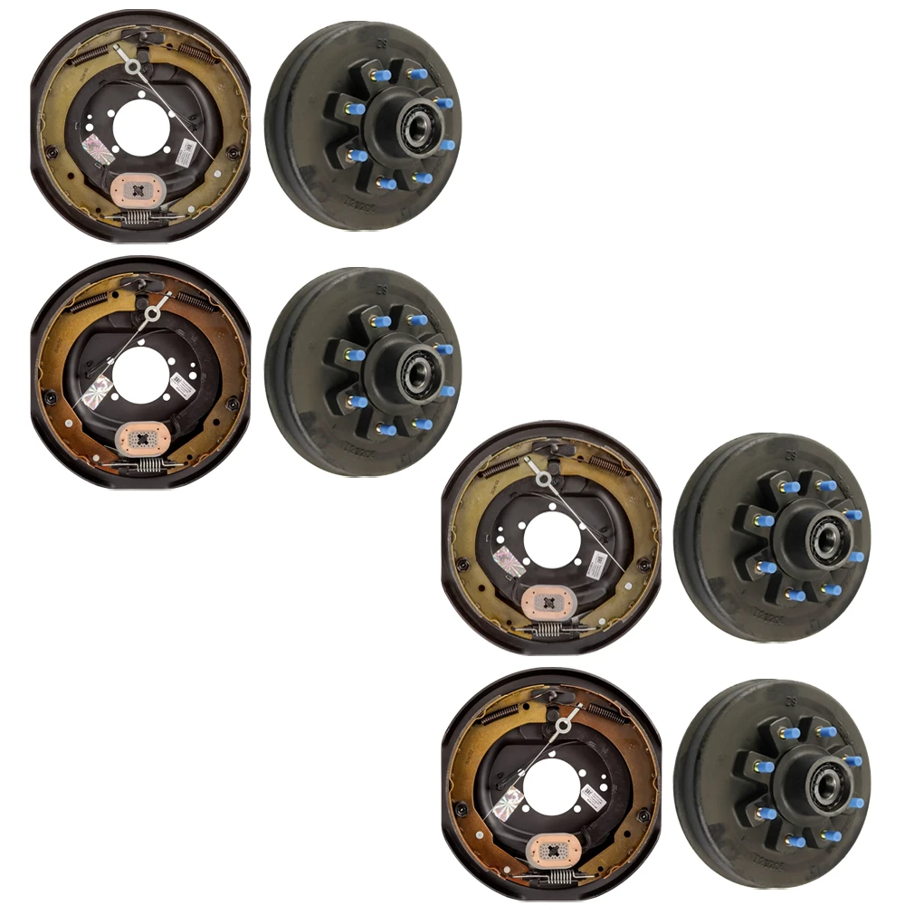 Lippert 12×2 self‑adjusting 7K electric brake and 8‑on‑6.5 8K oil-bath hub‑drum tandem‑axle kit fits Dexter Alko Rockwell trailers