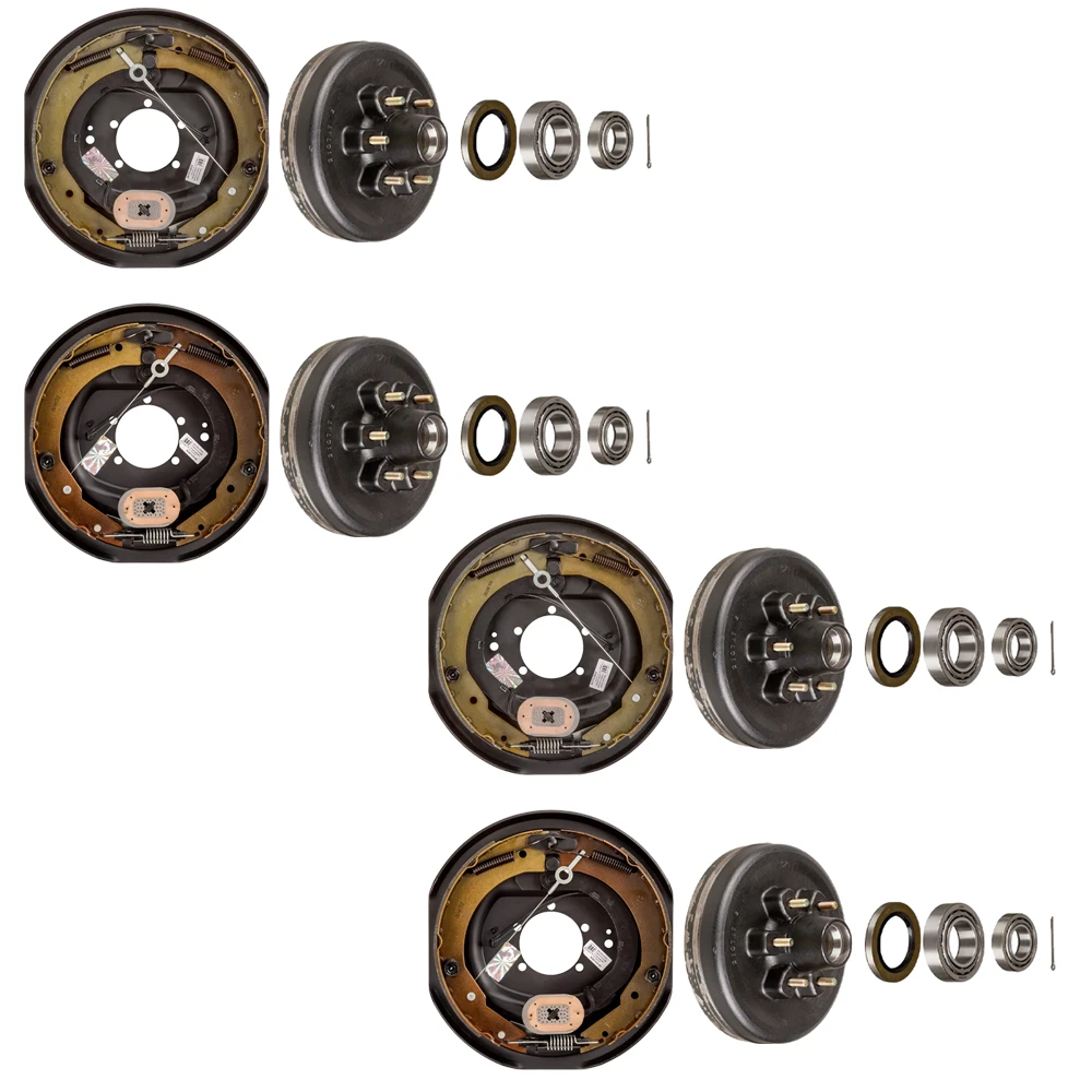 Lippert Dexter compatible 12 inch electric brake and 6‑on‑5.5 hub drum bearing kit for 6K tandem axles