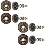 Lippert Dexter compatible 12 inch electric brake and 6‑on‑5.5 hub drum bearing kit for 6K tandem axles