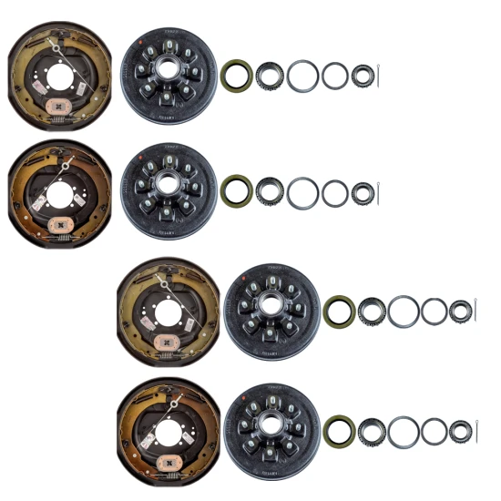 Lippert 7,000‑lb tandem‑axle 12‑inch electric brake & 8‑on‑6.5 drum hub kit with bearings – Dexter, Alko, Rockwell compatible