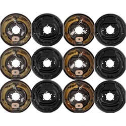 Lippert 6-Pack (3-Pair) 12'' x 2'' Forward Self-Adjusting Electric Trailer Brake Assemblies for Triple Axle (5,200-7,000 lb) – Replaces Dexter, Al-Ko, Rockwell & Quality Axles – 1-Year Warranty