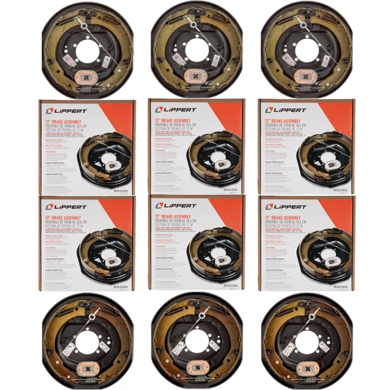 Lippert 6-Pack 12 x 2 Forward Self-Adjusting Electric Trailer Brake Assembly for Triple Axle
