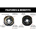 Lippert 6-Pack 12 x 2 Forward Self-Adjusting Electric Trailer Brake Assembly for Triple Axle