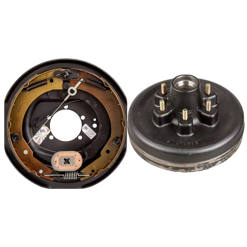 Lippert 12x2 RH self‑adjusting brake with 12 inch 6‑lug drum hub 6K axle compatible with Dexter AL‑KO Rockwell