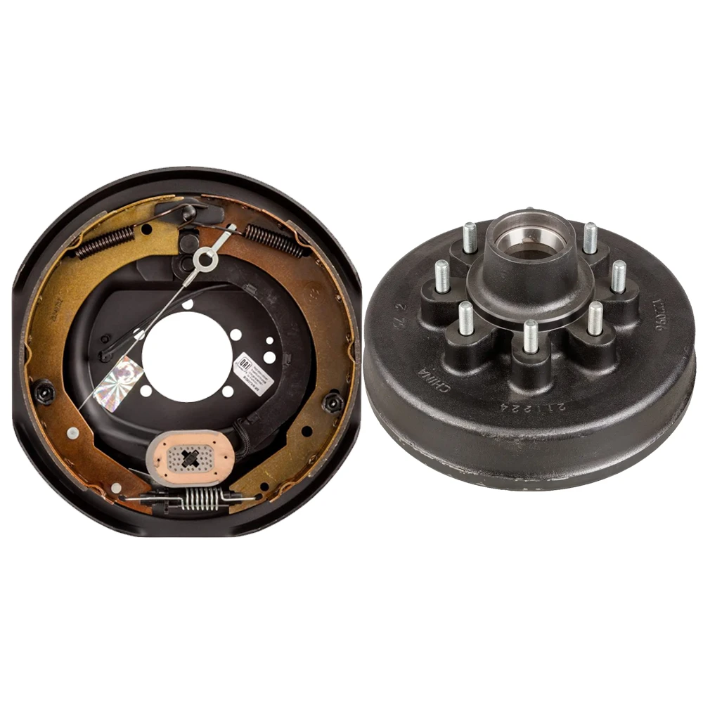 Lippert 7K right‑hand 12x2 forward self‑adjusting electric brake and 12‑inch hub drum kit, 8‑on‑6.5 bolt pattern, Dexter Al‑Ko Rockwell compatible