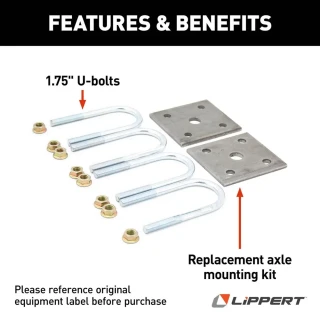 Lippert Tandem Axle Suspension Kit 3,500 lb with 24" Leaf Springs and Hardware