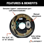 lippert 3500 lb electric brake and 10 inch drum hub kit 5 on 4.5 pattern dexter alko rockwell