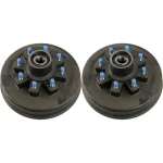 lippert 12k brake drum hub pair 8-on-6.5 5/8 stud fits 16 dual 17.5 wheels dexter alko compatible