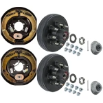 Lippert 12 x 2 Electric Trailer Brake Assemblies and Pre-Greased 8 on 6.5 Hubs for 7K Axles
