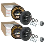 Lippert 12 x 2 Electric Trailer Brake Assemblies and Pre-Greased 8 on 6.5 Hubs for 7K Axles