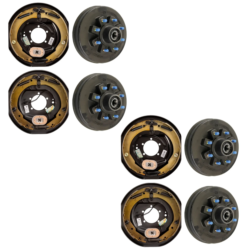 Lippert 12″ manual‑adjust electric brakes with oil‑bath 8‑on‑6.5″ drum hubs, 7K standard / 8K hybrid axle kit, fits Dexter Alko Rockwell