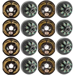 Lippert quad‑axle 12‑inch manual electric brake assemblies with hybrid oil‑bath 8‑on‑6.5 drum hubs, 9/16‑inch studs, 7K/8K Hybrid, Dexter Alko Rockwell compatible