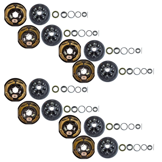 Lippert quad‑axle 12‑inch electric brake & 8‑on‑6.5 drum hub kit compatible with Dexter and Alko 7,000‑lb trailer axles