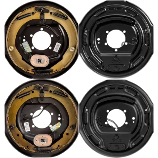 Lippert 12‑inch electric brake assemblies with 6‑on‑5.5 drum hubs and bearing kits, Dexter/Alko/Rockwell compatible for 6K axle