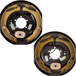 Lippert 12‑inch electric brake assemblies with 6‑on‑5.5 drum hubs and bearing kits, Dexter/Alko/Rockwell compatible for 6K axle