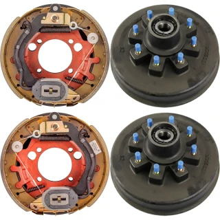 Lippert 8K 12.25×3.38 electric brake assemblies & 8-on-6.5 grease hubs kit