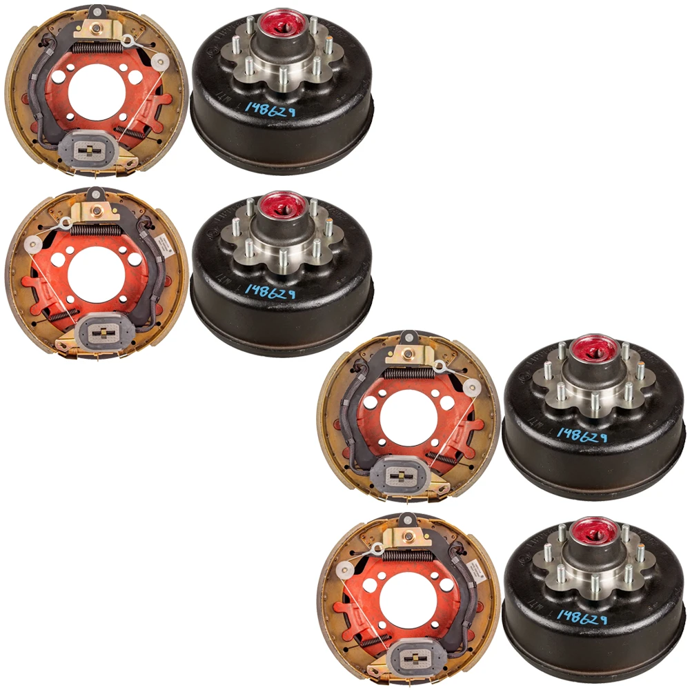 Lippert 8K tandem-axle electric brake assemblies and 8-on-6.5 drum hub kit, Dexter compatible