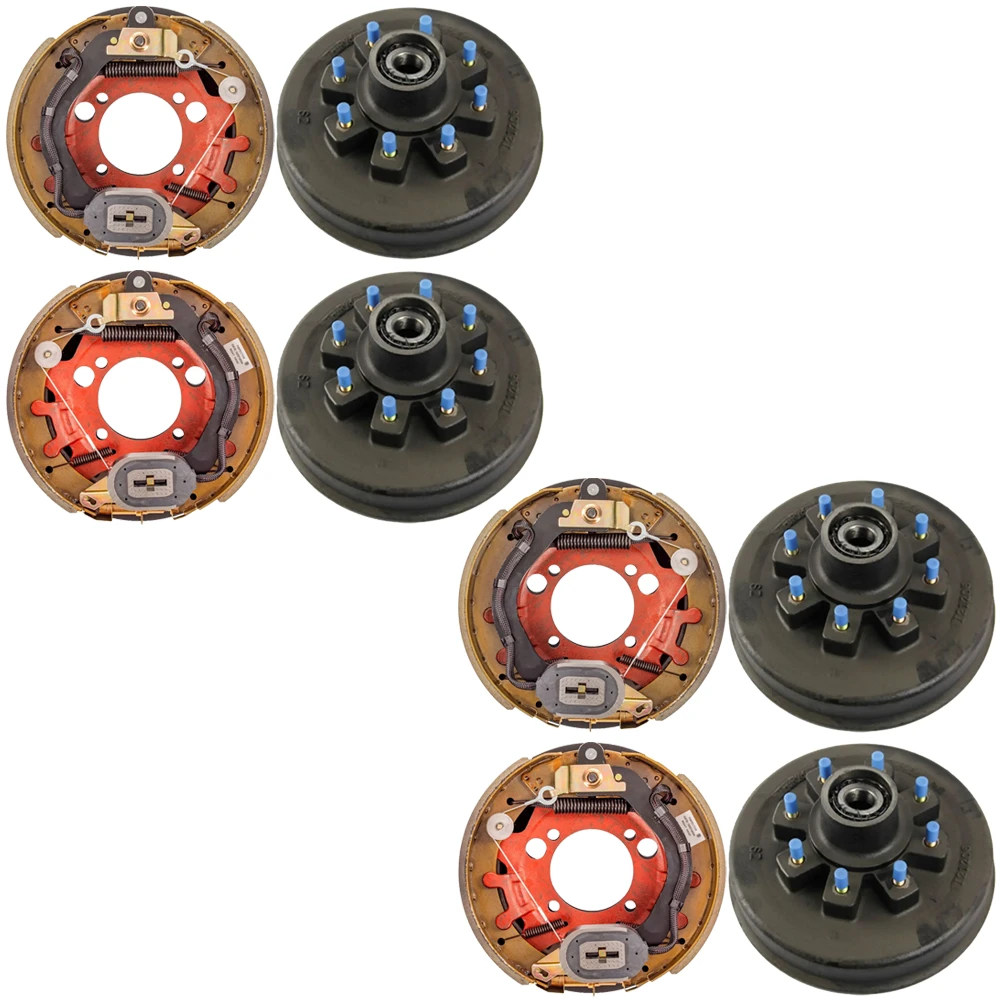 Lippert 8K tandem-axle 12.25×3.38 electric brake assemblies with oil-bath hubs 8-on-6.5, Dexter/Alko compatible