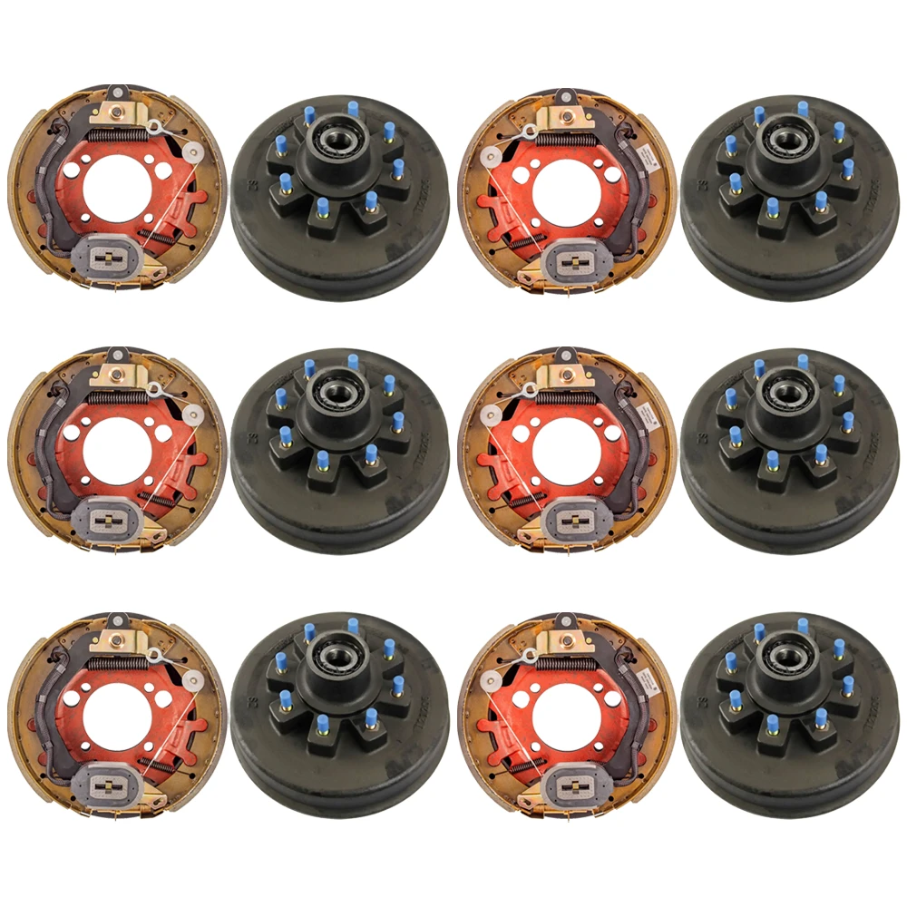 Lippert 8K Triple-Axle Electric Brake Assemblies & Grease Hub Kit 12.25×3.38 8-on-6.5 Dexter Alko