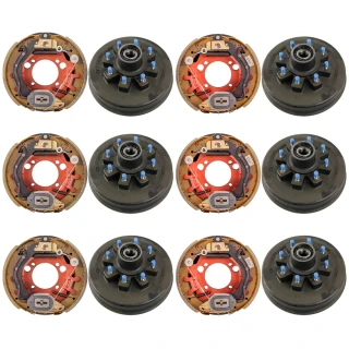 Lippert 8K Triple-Axle Electric Brake Assemblies & Grease Hub Kit 12.25×3.38 8-on-6.5 Dexter Alko
