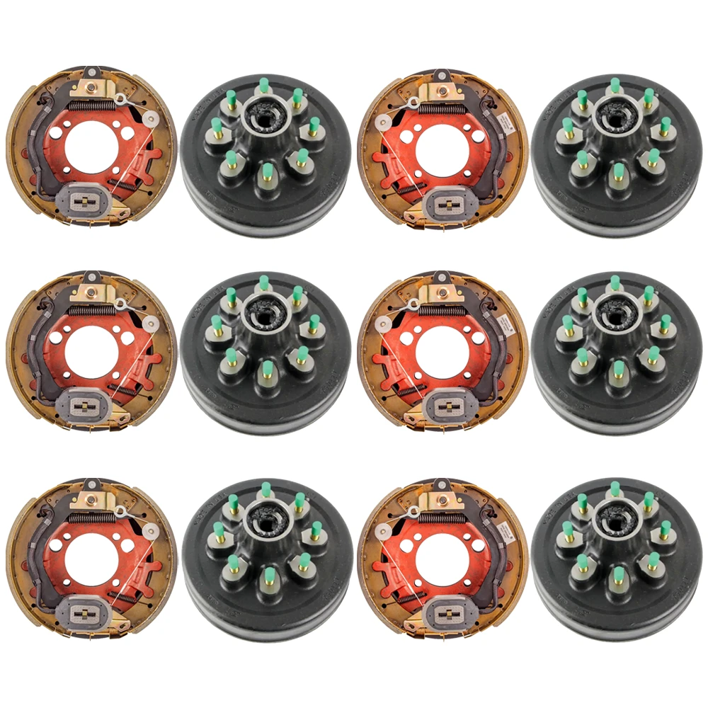 Lippert 8K 12.25×3.38 Brake Assemblies & 8-on-6.5 9/16″ Threaded Hubs Kit – Dexter / Al-Ko
