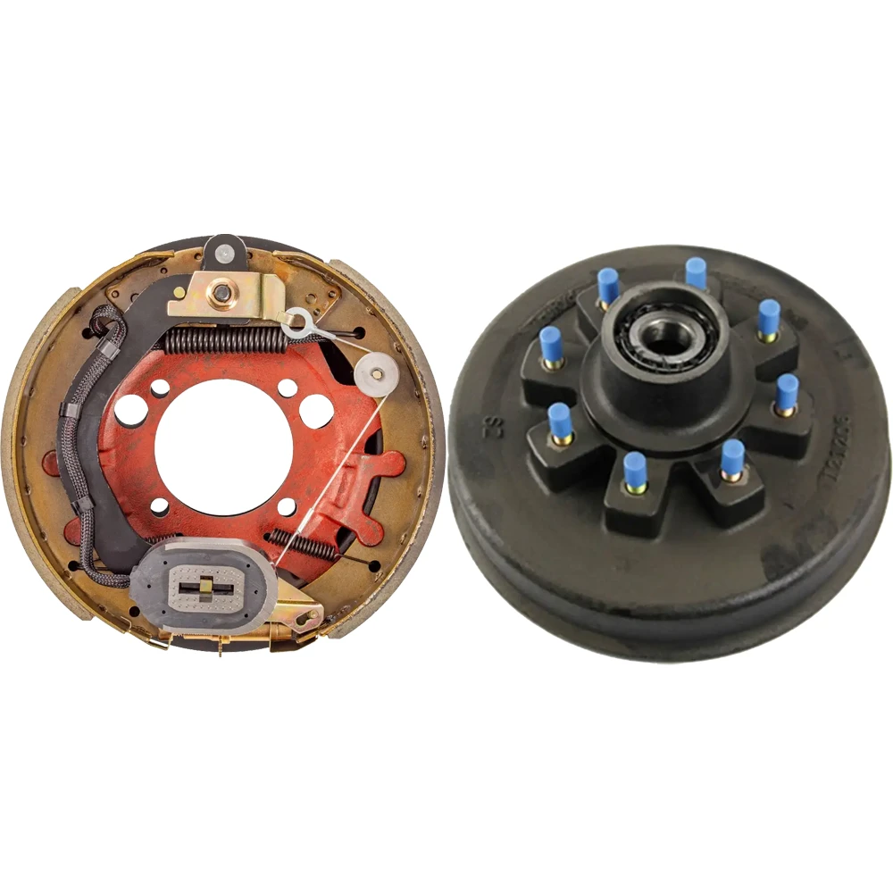 Lippert 8K self-adjusting left-hand electric brake and greased hub kit, 8-on-6.5 5/8″ studs, Dexter / Alko / Rockwell compatible