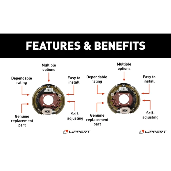 Lippert 12.25 x 3.38 Electric Trailer Brake Assembly Pair 8,000 lbs Replaces Dexter