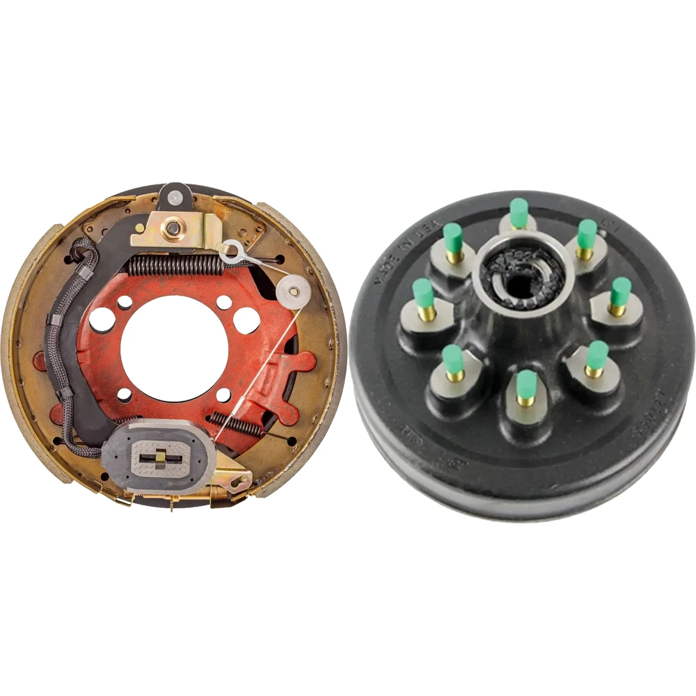 Lippert 8K left-hand 12.25×3.38 electric brake with 8-on-6.5 9/16 stud oil-bath hub / drum trailer bundle compatible with Dexter & Alko