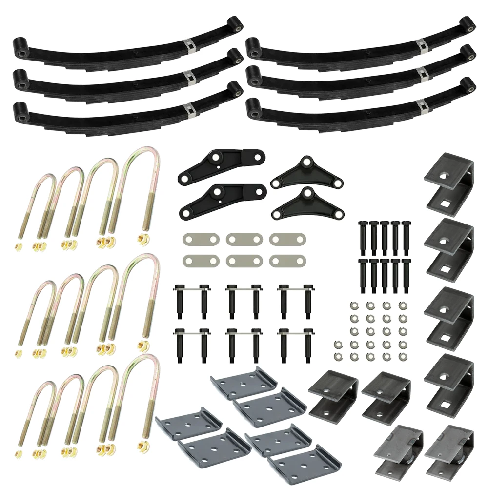 Lippert Triple Axle Suspension Kit, 3" Tube, 33" Spacing, 3K Leaf Springs, Standard Equalizer, Hangers & Hardware