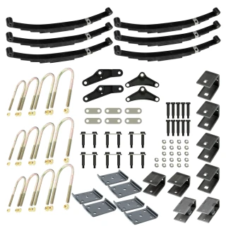 Lippert Triple Axle Suspension Kit, 3" Tube, 33" Spacing, 3K Leaf Springs, Standard Equalizer, Hangers & Hardware
