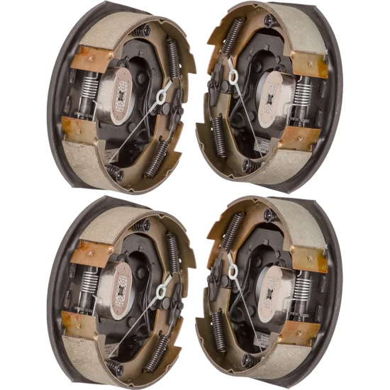 Lippert 10 inch self-adjusting electric trailer brake and fully-assembled hub drum kit for 4,400 lb tandem axle