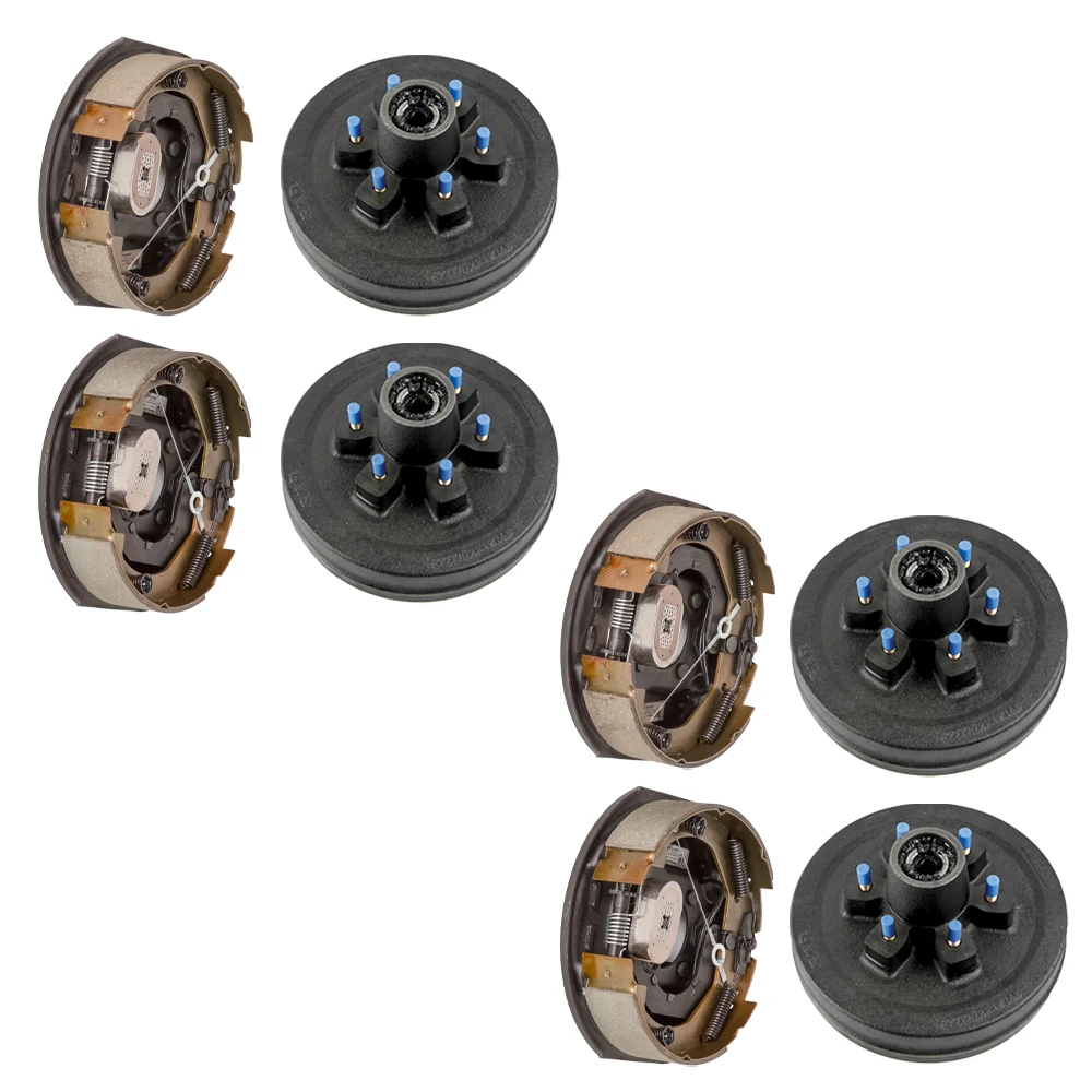 Lippert 10 inch self-adjusting electric trailer brake and fully-assembled hub drum kit for 4,400 lb tandem axle