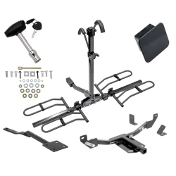 Trailer Tow Hitch For 13-19 Cadillac XTS 14-20 Chevy Impala 13-16 Malibu Platform Style 2 Bike Rack Hitch Lock and Cover