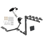 Trailer Tow Hitch w/ 4 Bike Rack For 17-27 Honda CR-V Except Hybrid Class 2 tilt away adult or child arms fold down carrier w/ Lock and Cover