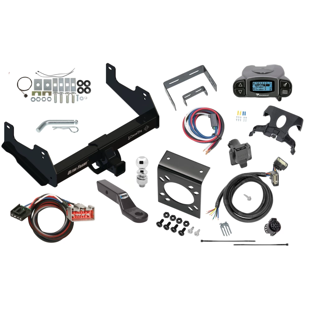 Class 5 11K Trailer Hitch Tow Package Prodigy P3 Brake Control For 15-25 Ford F-150 17-25 F-150 Raptor w/ 7-Way RV Wiring 2" Drop Mount 2" Ball Class 4 2" Receiver Draw-Tite Tekonsha