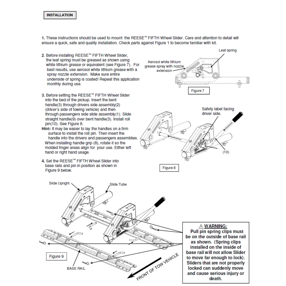Reese Dual Jaw 16K Fifth Wheel Trailer Hitch w/ Round Tube Slider and Rails For Select Chevy GMC Ford Dodge Ram Trucks Truck Base Rail Kit 5th Wheel Brackets Hardware