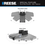 Reese Sidewinder Hitch 20K Pin Box 5th Wheel Hitch 69220 Replaces 68220 Fifth Wheel Pin Box Fits Lippert (1621, 1716, 0719), Fabex PB 600 Series, Rhino and Turning Point Bolt Hole Patterns