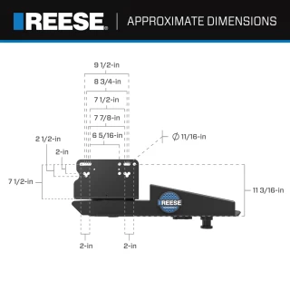 Reese Sidewinder Hitch 20K Pin Box 5th Wheel Hitch 69220 Replaces 68220 Fifth Wheel Pin Box Fits Lippert (1621, 1716, 0719), Fabex PB 600 Series, Rhino and Turning Point Bolt Hole Patterns