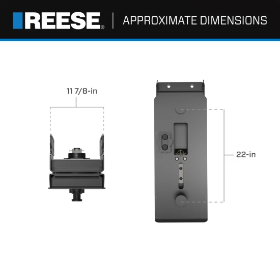Reese Sidewinder Hitch 20K Pin Box 5th Wheel Hitch 69220 Replaces 68220 Fifth Wheel Pin Box Fits Lippert (1621, 1716, 0719), Fabex PB 600 Series, Rhino and Turning Point Bolt Hole Patterns