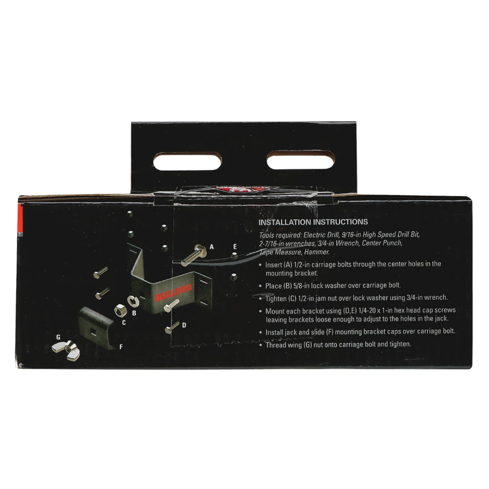 TheBulldog universal jack flat mount kit with mounting hardware for secure ATV or UTV use.