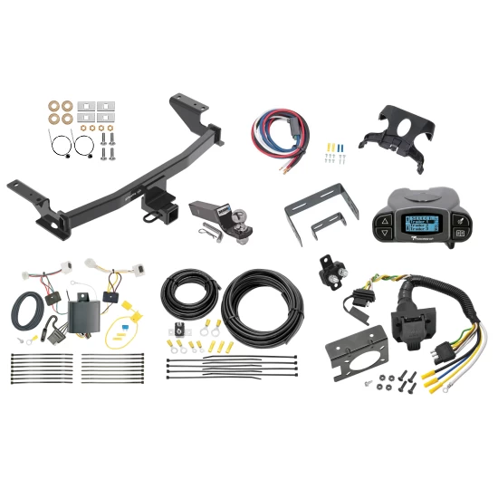Trailer Hitch Tow Package Prodigy P3 Brake Control For 17-21 Mazda CX-5 (2019 Exc Diesel) w/ 7-Way RV Wiring 2" Drop Mount 2" Ball Class 3 2" Receiver Draw-Tite Tekonsha