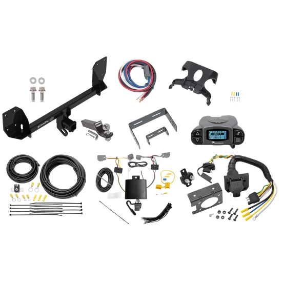 Trailer Hitch Tow Package Prodigy P3 Brake Control For 16-25 Volvo XC90 Recharge w/ 7-Way RV Wiring 2" Drop Mount 2" Ball Class 4 2" Receiver Draw-Tite Tekonsha