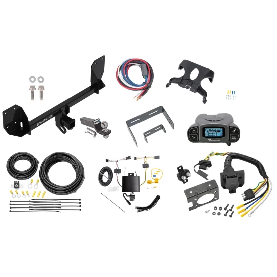 Trailer Hitch Tow Package Prodigy P3 Brake Control For 18-27 Volvo XC60 All Models w/ 7-Way RV Wiring 2" Drop Mount 2" Ball Class 4 2" Receiver Draw-Tite Tekonsha